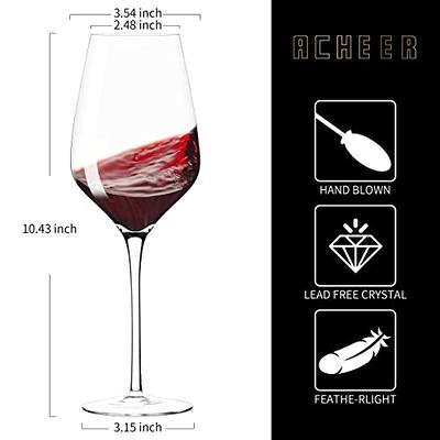 Lead-Free Italian Style Wine Glass with Long Stem,Premium Clear Wine Glass for Home Bar, Kitchen, Restaurants, Size: One Size