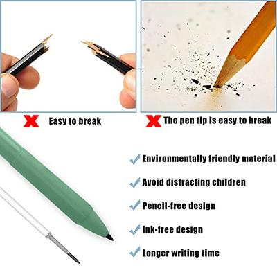 ABLINK 6 pcs Ablink Everlasting Pencil, 6 Pcs Inkless Magic Pencil Eternal  with Eraser, Infinity Reusable Pencil for Writing, Drawing, Sustai