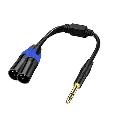 TISINO 1/8 to 1/4 Stereo Cable, 1/8 Inch TRS Stereo to Dual 1/4 inch TS  Mono Y-Splitter Cable 3.5mm Aux Mini Jack to Jack Breakout Cord - 10 feet