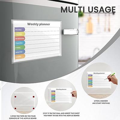 Calendar Acrylic Dry Erase with Stand for Fridge, Weekly Planner Memo Clear  White Board,8 Markers for Desktop 6 Note Board Glass Calendar Alternative  Transparent Whiteboard for School Office Home Wall - Yahoo Shopping