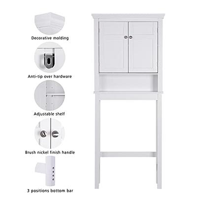 UTEX 3-Shelf Bathroom Organizer Over The Toilet, Bathroom Space saver, Bathroom  Shelf, White Finish 