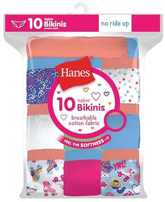 Hanes Girls Girls' 100% Cotton Tagless Low Rise Panties, Available in 10  and 20 Pack : : Clothing, Shoes & Accessories