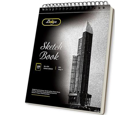 Cabreche Cute Sketchbook Top Spiral Bound Sketch Pad 9 x 12 inch,100GSM  Thick Paper 50 Sheets 100 Pages,Art Sketch Book Aesthetic Writing Drawing