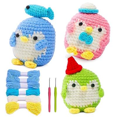 Yizzvb 2 Pack Beginner Crochet Kit, Penguin Crochet Set, Animal Crochet  Kit, Value Crochet Materials with Basic Tools, Step-by-Step Video Tutorials