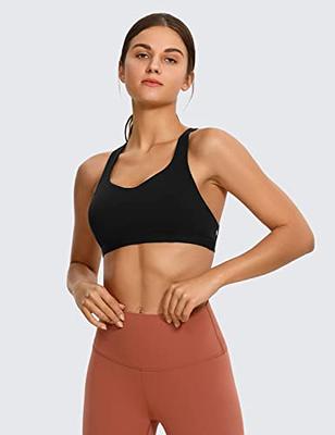 CRZ YOGA Strappy V Neck Sports Bras for Women - Criss Cross Back