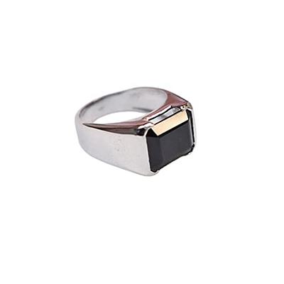 Signet ring in silver with onyx for men