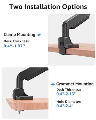 MOUNTUP Single Monitor Desk Mount, Adjustable Gas Spring Monitor Arm  Support Max 32 Inch, 4.4-17.6lbs Screen, Computer Monitor Stand Holder with