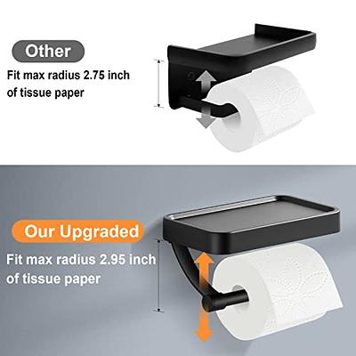 Toilet Paper Holder with Shelf, Adhesive Toilet Paper Holder Wall