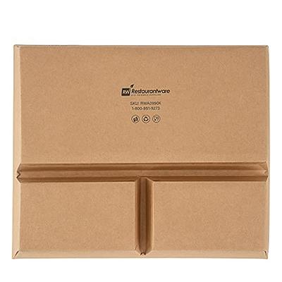 Restaurantware Bio Tek 50.7 Ounce To Go Boxes, 100 Disposable Bento Boxes -  3 Compartments, Tab Lock Closure, Kraft Paper Take Out Boxes, Serve Hot