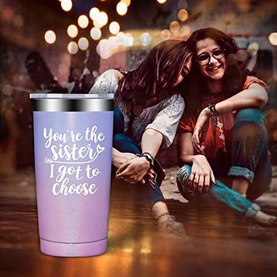 Sister Tumbler-Sisters Gift from Sister,Pink Cute Floral Tumbler with Lid  and Straw,Sister Birthday Gifts from Sister,best sister ever gifts,Travel  Iced Coffee Cup Mug 20 oz Tumbler 