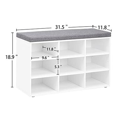 White Wood Shoe Cabinet Cubby Shoe Rack Storage Organizer for Entryway  Bedroom