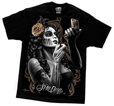 Dia de los Dodgers Black T Shirt Sugar Skull Dia de los Muertos Size L