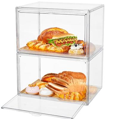 Bread Box Airtight Bread Storage Containers 2 Packs Stackable