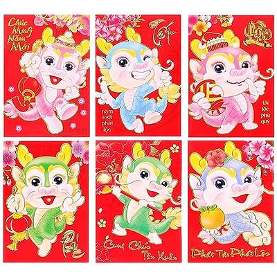 6Pcs 2023 Chinese New Year Red Envelopes Rabbit Year Envelope Lucky Hong  Bao!