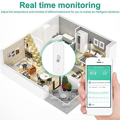 Smart Wifi Indoor Outdoor Indoor Temperature Humidity Sensor Compatible  With Alexa Google Home For Home House Greenhouse Basement Garage
