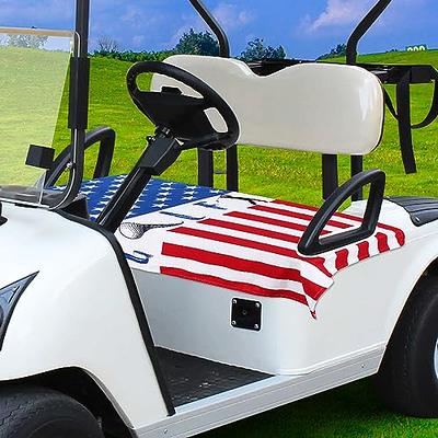 QIULIBMH Golf Cart Seat Covers 100% Microfiber American Flag Golf