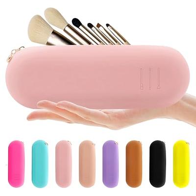 NEW Silicone Makeup Brush Holder Waterproof Travel Case Strong Magnetic  Beige