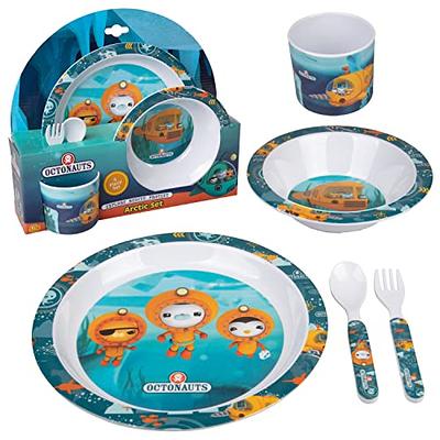 Daniel Tiger 5 Pc Mealtime Feeding Set for Kids and Toddlers - Includes  Plate, Bowl, Cup, Fork and Spoon Utensil Flatware - Durable, Dishwasher  Safe, BPA Free (Yellow) 