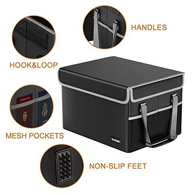 DocSafe File Box Fireproof File Storage Organizer Box with Lid,Collapsible Document Storage Filing Box for Hanging Letter/Legal Folder,Portable Home