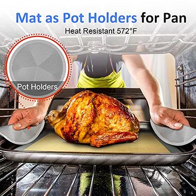 3 Large Silicone Baking Mat Sheet Set Oven Tray Liners Non-stick