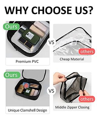 WANDF TSA Approved Clear Travel Toiletry Bag PVC Makeup Bag