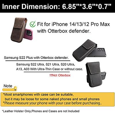 Perilogics Cell Phone Holster with Magnetic Cover. Belt Clip Pouch for iPhone 13 Black