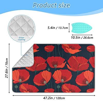 Poppies Red Flowers Ironing Mat Portable Ironing Pad Blanket for Table Top  Heat Resistant Ironing Board Cover with Silicone Pad for Washer Dryer Countertop  Iron Board Alternative Cover, 47.2x27.6in - Yahoo Shopping