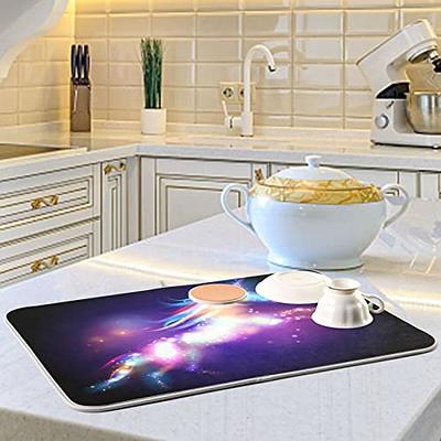 Moudou Magic Unicorn Dish Drying Mat Absorbent Reversible Dish Draining Mat  for Kitchen Countertops Sinks, 18 x 24 Inch - Yahoo Shopping