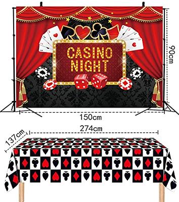 New 2 Pieces Casino Theme Party Decorations Poker Tablecloth Las