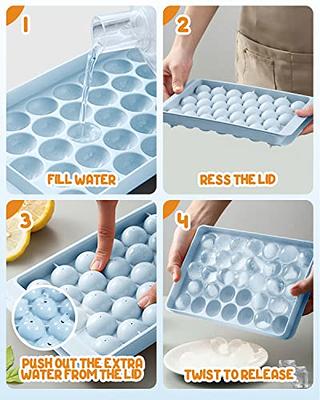 Ice Cube Trays Set of 2, Easy Release 15 Flexible Silicone Ice Cube Molds  with Removable Lid Reusable Freezer Ice Trays Stackable for Whiskey, Baby