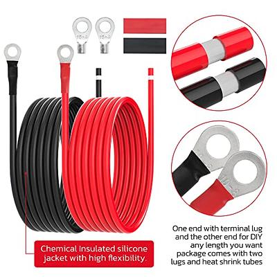 8 Gauge 8 AWG 10 Feet Black Welding Battery Pure Copper Flexible Cable Wire  - Car, Inverter, RV, Solar by WindyNation 