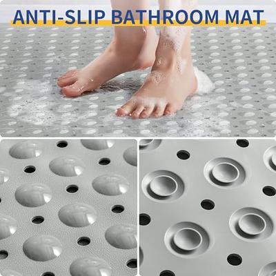 Bathtub Mat Non-Slip Rubber Shower with Drain Holes Suction Cups, Quick  Easy Cleaning, Feet Massage, Bath for Tub & Stall Bathroom