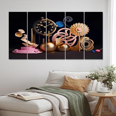 47.2 x 17.7 Modern Unique Metal Wall Decor Abstract Wall Art Gray & Gold  Living Room