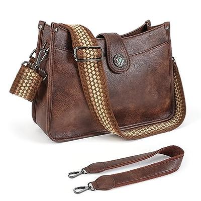 Cross Body Bag Purses for Women Trendy Vegan Faux 2Pcs Leather