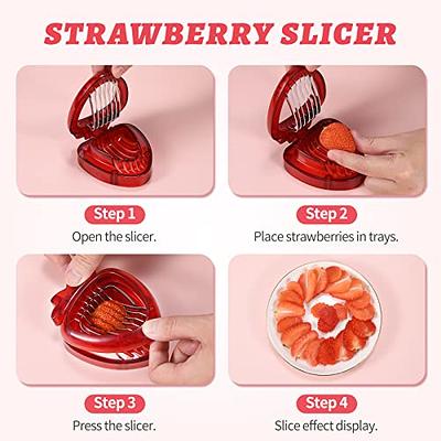 LIFVCNT 2Pack Strawberry Slicer, Fruit Cutter, Strawberry Huller Kit, DIY  Platter Fruit Plate Kitchen Gadgets Tool Veggie Slicer for Dessert Cups  Decor, Cake Stand Decorations, Homemade Bread Decor - Yahoo Shopping