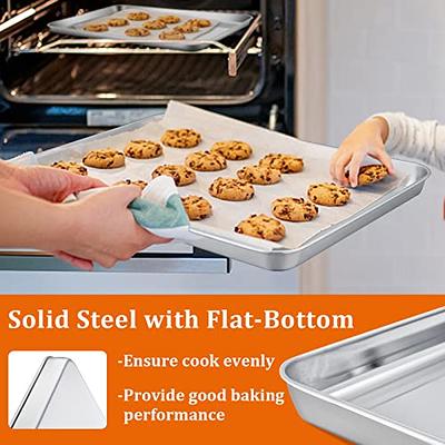 Baking Tray Set Of 2, Stainless Steel Oven Tray, Baking Tray Non-toxic  Healthy, Mirror-smooth Rust-free, Easy To Clean Dishwasher-safe