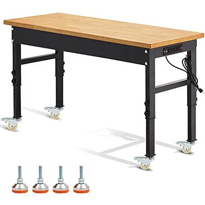 Aain A052 Mechanics Rolling Work Table, Adjustable Mobile Tray Table for Shop, Garage, DIY. Tool Tray Cable with WHEELS. 220 lb. Capacity