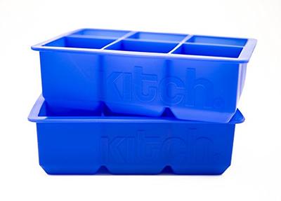 HIC Red Silicone Big Block Ice Cube Tray and Baking Mold - Makes 8  Oversized Cubes