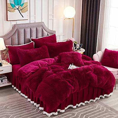 MEGO Luxury Shaggy Faux Fur Duvet Cover Set, Ultra Soft 2 Pieces