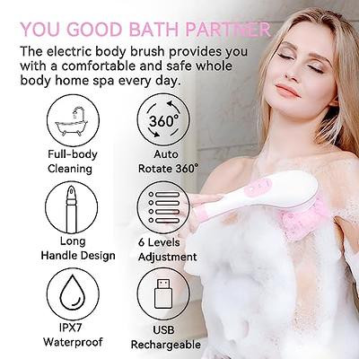 Electric Bath Brush Multifunction Back Clean Long Handle Exfoliation Clean  Scrub Brushes Body Shower Machine Spinning Spa Massa