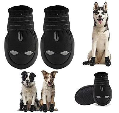 Dog Boots, Medium and Large Dog Boots and paw Guards, Suitable for Snowy  Winter Days, hot Summer Roads, Waterproof in The rain, Outdoor Walks,  Indoor Hard Surface Anti-Slip Shoes 4 Pieces 