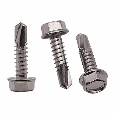 10 x 1 (50 Pack) Hex Washer Head Self Drilling Screws (1/2 to 2-1/2  Available), Hex Drive, Flange Hex Self Tapping Screws, 410 Stainless Steel  Sheet Metal Screws, No Pre-drilled Needs - Yahoo Shopping