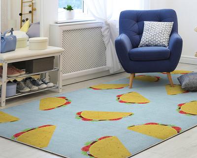 Blue 2' x 7' 10 Washable Nostalgia Runner Rug