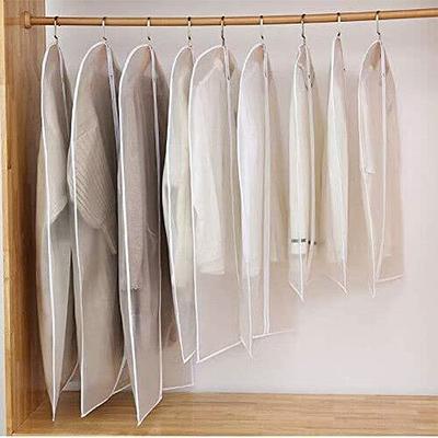 Clear Shoulder Covers Vinyl Plastic Hanger Covers for Clothes (Set of 12),  Closet Clothes Protectors Breathable Garment Cover with 2 Gusset, Suit