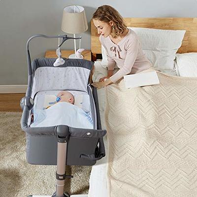 FUFU&GAGA Gray Multifunctional Foldable Baby Crib Co-sleeper