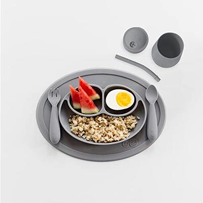 Sensory Silicone Placemat for Toddlers + Babies in Gray