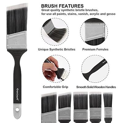 mingqieven 3 pcs trim brush 0.75 inch small paint brush round trim brush  corner paint brush