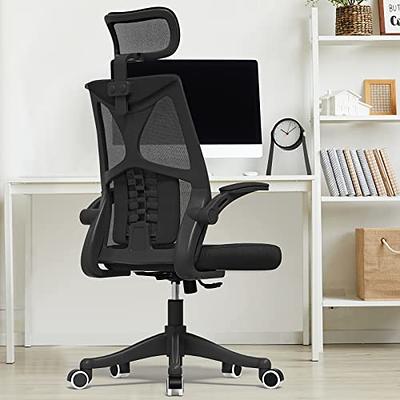 KERDOM Ergonomic Office Chair, Breathable Mesh Desk Chair with Headrest and Flip-Up Arms for Office,Gaming,Computer Lumbar Support Swivel Task Chair