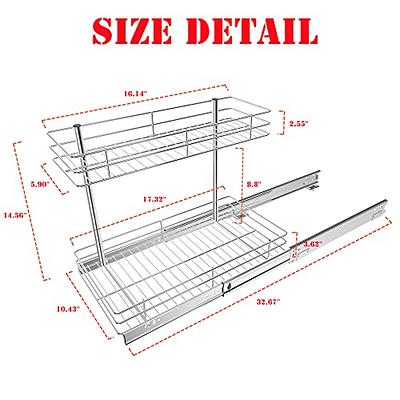 HOSUN Pull Out Under Sink Cabinet Organizer, 2 Tier Slide Wire Shelf  Basket- 10.43W x