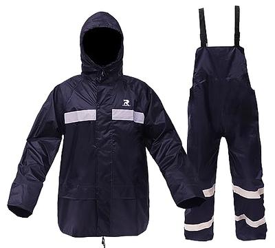 Rain Suit for Men Women Waterproof Zipper Coveralls One Piece Hooded  Rainwear